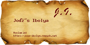 Joós Ibolya névjegykártya